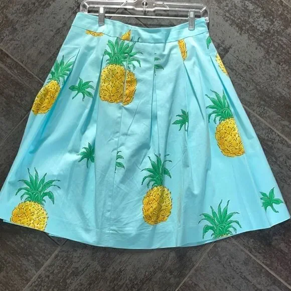 Talbots Skirt Turquoise blue Pineapple Skirt - Picture 2 of 8